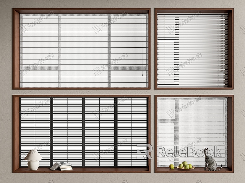 Modern venetian blinds blinds Shangri-La blinds curtains roller blinds table lamp fruit tray windows model