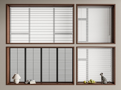 Modern venetian blinds Shangri-La blinds curtains roller blinds table lamp fruit tray windows model