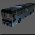 Light Blue Modern City Bus With Large Windows And Black Front Section 3d model