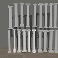 European Roman Column Round Roman Gypsum Column Decorative Column Square Column Head Column Foundation 3d model