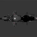 Vintage Black Motorcycle With Windshield Leather Seat And Spoked Wheels Design