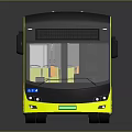 Yellow Modern Articulated Bus With Large Windows And Interior Seats Exterior Design