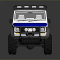 Industrial Heavy Duty Off Road Vehicle With Blue White Body Six Wheel And Roof Rack