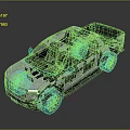 Modern White Pickup Truck 3D Render With Cargo Bed And Alloy Wheels