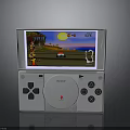 Sony White Handheld Game Console Displaying Colorful Racing Game Screen With Character