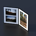 Open Framed Landscape Paintings with Forest Tree Scenes Road and Sky Views