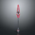 Futuristic Spear With Red And Silver Design Glowing Blade And Metallic Handle