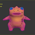 Game and Movie Character Yellow Cartoon Frog with Big Eyes and Black Spots