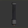 Shiny Cylindrical Mechanical Industrial Component Featuring Gray Black Metal Surface And End Design