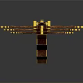 Ancient Mechanical Weapon With Wooden Body Intricate Carvings Golden Decorations And Multiple Bowstrings