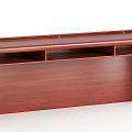 Classic Solid Wood Conference Table with Diamond Patterns and Reddish Brown Finish 3d model