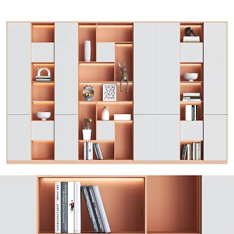 Light Luxury Bookcase Modern Bookcase Combination Bookcase Study Bookcase Full Wall Bookcase 3d model