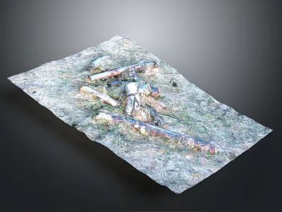 Natural Wood And Stone Slab With Textured Surface For Interior Decoration 3d model