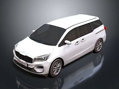White Modern MPV With Sleek Body Sliding Doors And Silver Wheels For Family Use 3d model