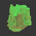 3D Rendered Layered Rock Formation With Red Brown Gray Layers And Stacked Columns
