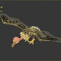 Game Movie Character Black Eagle Spread Wings White Head Feathers Yellow Talons Carrying Pink Object