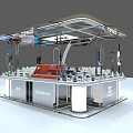 Lancome Beauty Mall Counter With Modern Glass Canopy And Cosmetics