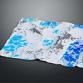 Garden Landscape Design With Terrain Model Blue Water Areas And White Landscape Features