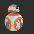 BB-8 Droid Game Movie Character With Spherical White And Orange Detailed Design