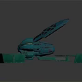 Futuristic Teal Mechanical Device With Multi Limbed Structure And Glowing Core 3d model