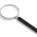 Magnifying Glass With Metal Frame And Black Handle Clear Lens