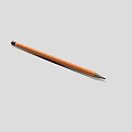 High Quality Orange Wooden Pencil with Sharpened Tip Isolated on Gray Background Surface 3d model