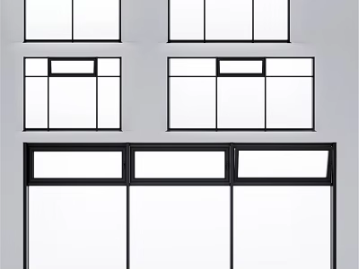 Modern Casement Window Designs With Black Frames And White Glass Panels 3d model
