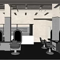 Modern Hair Salon Interior With Styling Chairs Mirrors And Workstations