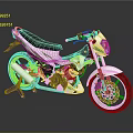 Modern and Stylish White Motorcycle with Green Accents Sporty Design Black Seat and Alloy Rims