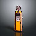 Vintage Yellow Route 66 Gas Pump With Classic Design And Retro Sign