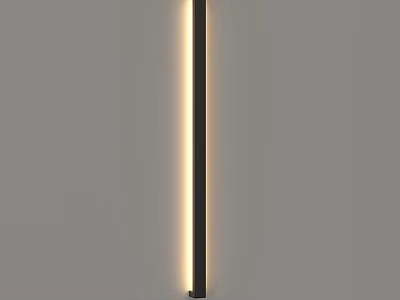 Modern Slim Wall Sconce On White Wall With Soft LED Lighting Sleek Black Metal 3d model