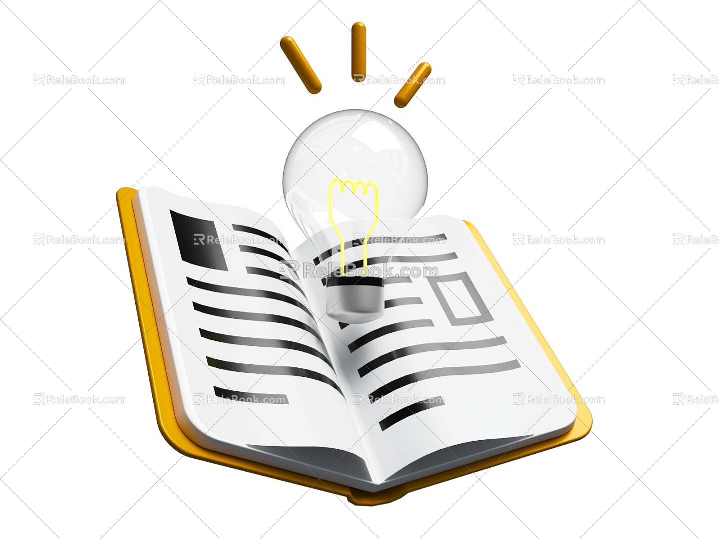 Open Book Lamp Reading Reading Reading Open Book Lamp Useful 3d model