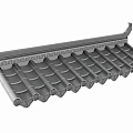 Traditional Chinese Roof Component With Gray Tile Design And Ornamental Edges