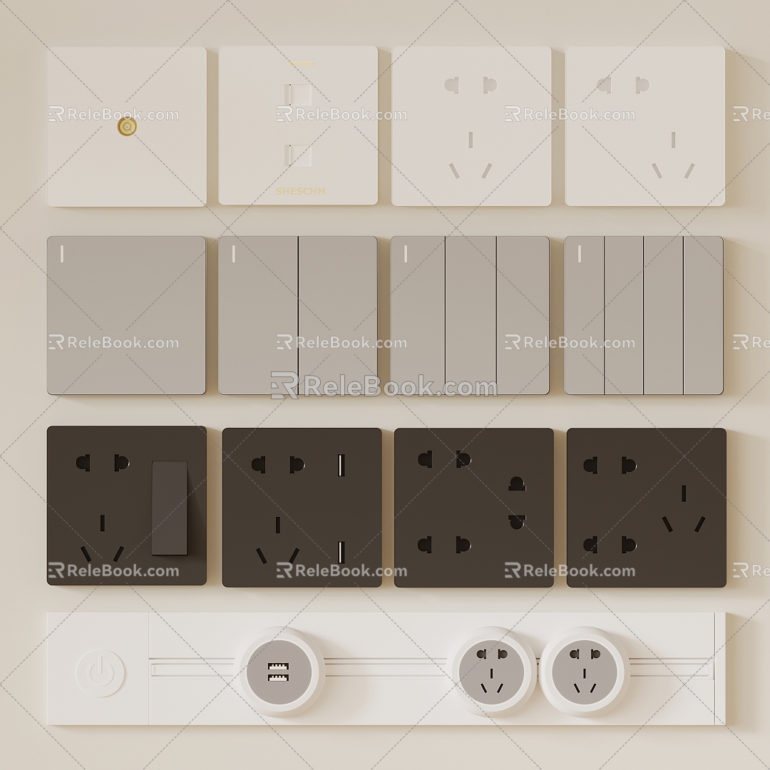 Modern switch socket model