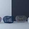 Colorful Woven Single Chair With Purple Blue Gray White Tones In Modern Design