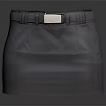 Stylish Gray Skirt With Belt And Metal Buckle For Casual Outfits