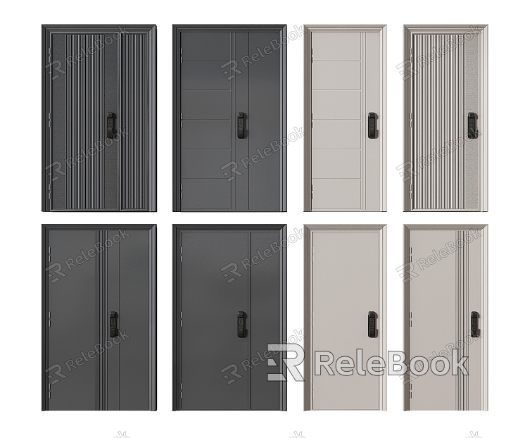 Modern swing door security door model