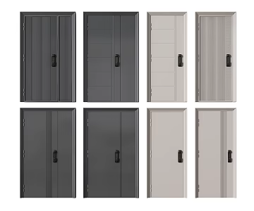 Modern swing door security door 3d model