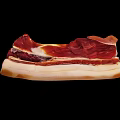 Delicious Cured Ham With Red And White Layers And Fatty Texture