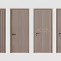 Wooden Hinged Doors with Various Decorative Patterns and Modern Design Styles 3d model