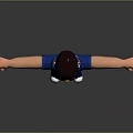 3D Character Wearing Blue Short Sleeved Polo Shirt And Khaki Shorts With White Shoes