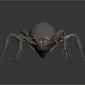 Detailed Metallic Ant Model With Shiny Texture On Black Background