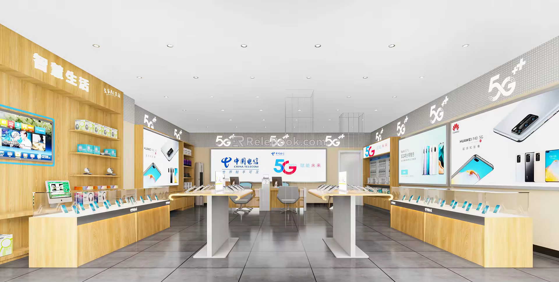 Modern Mobile Phone Store Mobile Phone Tablet Experience Center Exhibition Hall Booth Shelf Science and Technology Museum 3d model