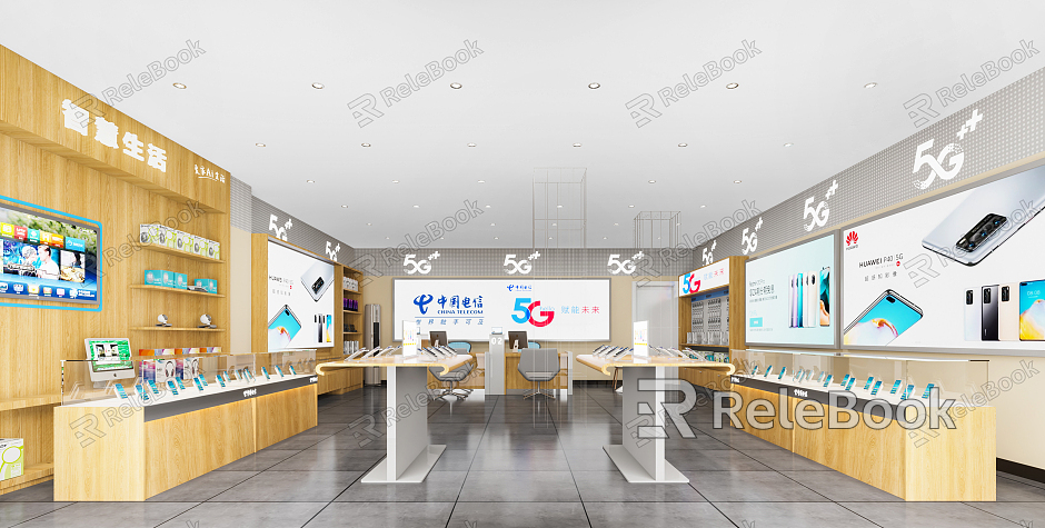 Modern Mobile Phone Store Mobile Phone Tablet Experience Center Exhibition Hall Booth Shelf Science and Technology Museum model