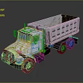 White Dump Truck With Open Bed And Multiple Wheels On Gray Surface 3d model