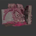 Ancient Stone Ruins Scene With Broken Archway And Scattered Debris 3d model