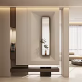 Modern Entryway Hallway Interior Design With Wall Mirror Wooden Accents And Ambient Lighting