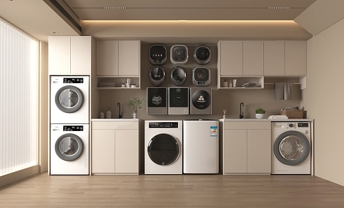 Modern washing machine cabinet washing machine 3d model