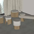Wind Stool Wooden Stool 3d model
