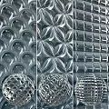 Decorative Glass Partition With Circular Geometric And Grid Patterns For Interior Design 3d model